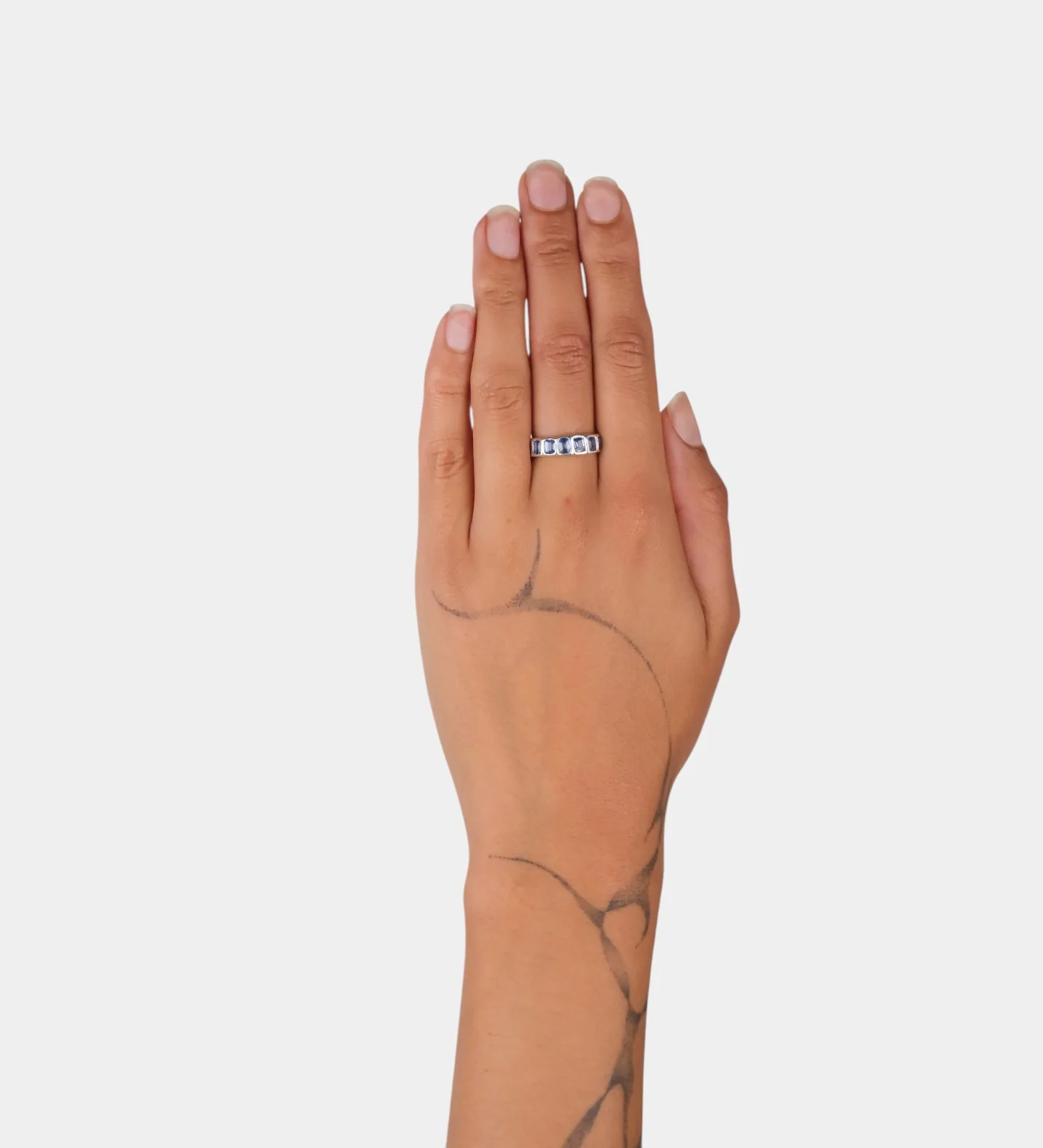 Blue Sapphire Stacker Band - Image 4